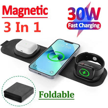 30W 3 In 1 Magnetic Wireless Charger Pad For iPhone FLIXME WORLD